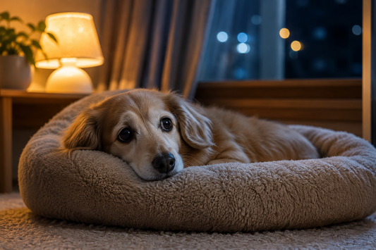 老犬の夜鳴きはなぜ起こる？シニア犬に多い原因と飼い主ができる対策